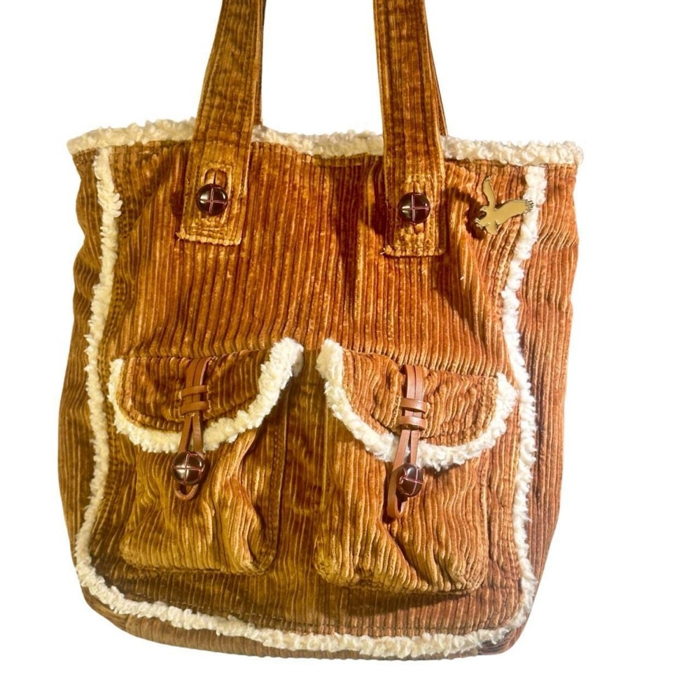 American Eagle Outfitters Vintage Corduroy Shoulder Bag With Sherpa Trim…